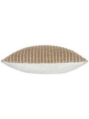 Yard Natural Beige Weaves Stripe Cotton Jute Woven Cushion - Image 5 of 7