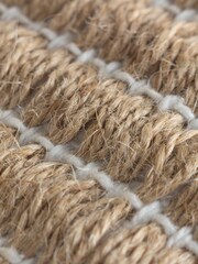Yard Natural Beige Weaves Stripe Cotton Jute Woven Cushion - Image 6 of 7