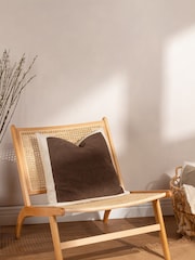 Yard Mole Brown Auden Linen Look Velvet Square Cushion - Image 1 of 7