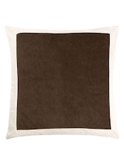 Yard Mole Brown Auden Linen Look Velvet Square Cushion - Image 3 of 7