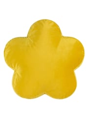 heya home Yellow Flower Velvet Cushion - Image 2 of 4