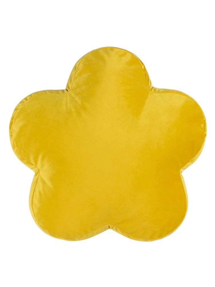 heya home Yellow Flower Velvet Cushion - Image 2 of 4