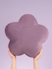 heya home Lilac Flower Velvet Cushion - Image 1 of 6