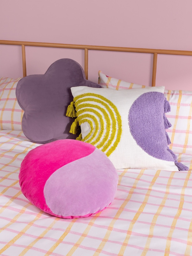 heya home Lilac Flower Velvet Cushion - Image 3 of 6