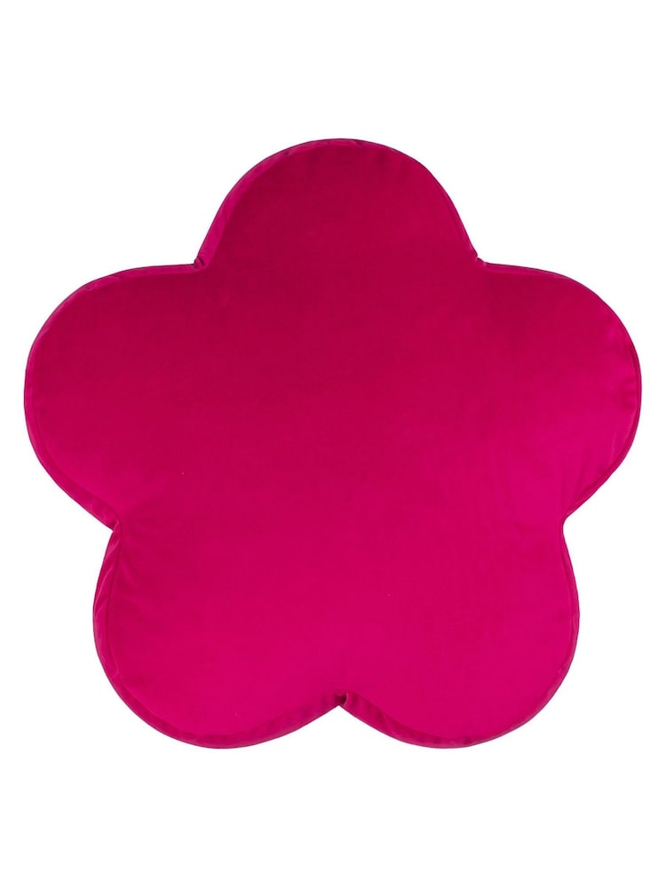 heya home Hot Pink Hot Pink Flower Velvet Cushion - Image 2 of 5