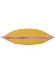 heya home Yellow Purple Wiggle Contrast Velvet Piped Edge Cushion - Image 4 of 6