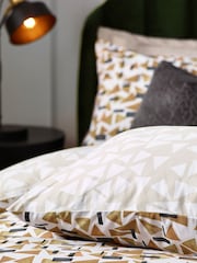 HÖEM Toffee Brown City Geometric Cotton Rich Reversible Duvet Cover and Pillowcase Set - Image 4 of 4