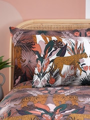 furn. Purple Kaihalulu Abstract Jungle Reversible Duvet Cover and Pillowcase Set - Image 4 of 4