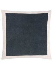Yard Flint Grey Auden Linen Look Velvet Square Cushion - Image 1 of 6