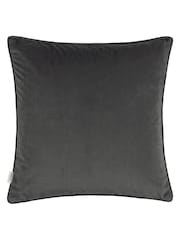 HÖEM Stargazer Grey Malans Geometric Cut Velvet Piped Cushion - Image 4 of 7