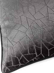 HÖEM Stargazer Grey Malans Geometric Cut Velvet Piped Cushion - Image 6 of 7
