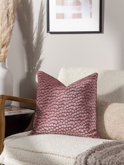 HÖEM Plaster Pink 45 x 45cm Lanzo Cut Velvet Spot Cushion - Image 1 of 7
