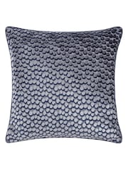 HÖEM Dusk Blue 45 x 45cm Lanzo Cut Velvet Spot Cushion - Image 3 of 7