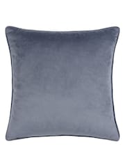 HÖEM Dusk Blue 45 x 45cm Lanzo Cut Velvet Spot Cushion - Image 4 of 7