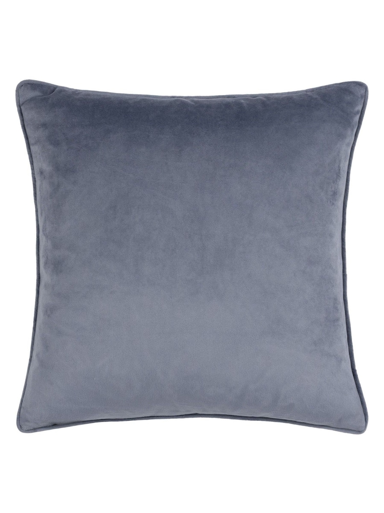 HÖEM Dusk Blue 45 x 45cm Lanzo Cut Velvet Spot Cushion - Image 4 of 7