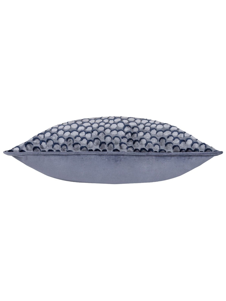 HÖEM Dusk Blue 45 x 45cm Lanzo Cut Velvet Spot Cushion - Image 5 of 7