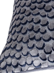 HÖEM Dusk Blue 45 x 45cm Lanzo Cut Velvet Spot Cushion - Image 6 of 7