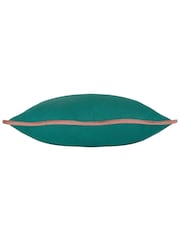 heya home Green Pink Wiggle Contrast Velvet Piped Edge Cushion - Image 4 of 6