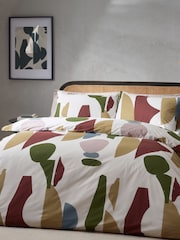 HÖEM Multicolour Dusk Blue Meta Art Deco Cotton Rich Duvet Cover and Pillowcase Set - Image 2 of 4