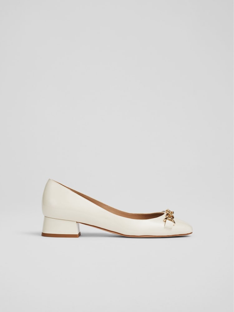 LK Bennett White Blakely Patent Snaffle Pumps - Image 1 of 4