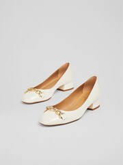 LK Bennett White Blakely Patent Snaffle Pumps - Image 3 of 4