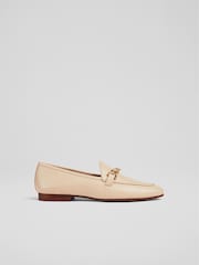 LK Bennett Nude Leather Adalynn Snaffle Loafers - Image 1 of 4