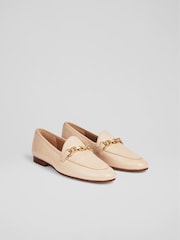 LK Bennett Nude Leather Adalynn Snaffle Loafers - Image 2 of 4