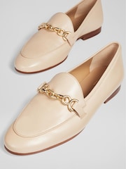 LK Bennett Nude Leather Adalynn Snaffle Loafers - Image 3 of 4