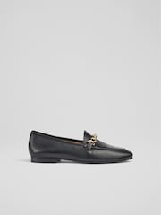 LK Bennett Black Leather Adalynn Snaffle Loafers - Image 1 of 4