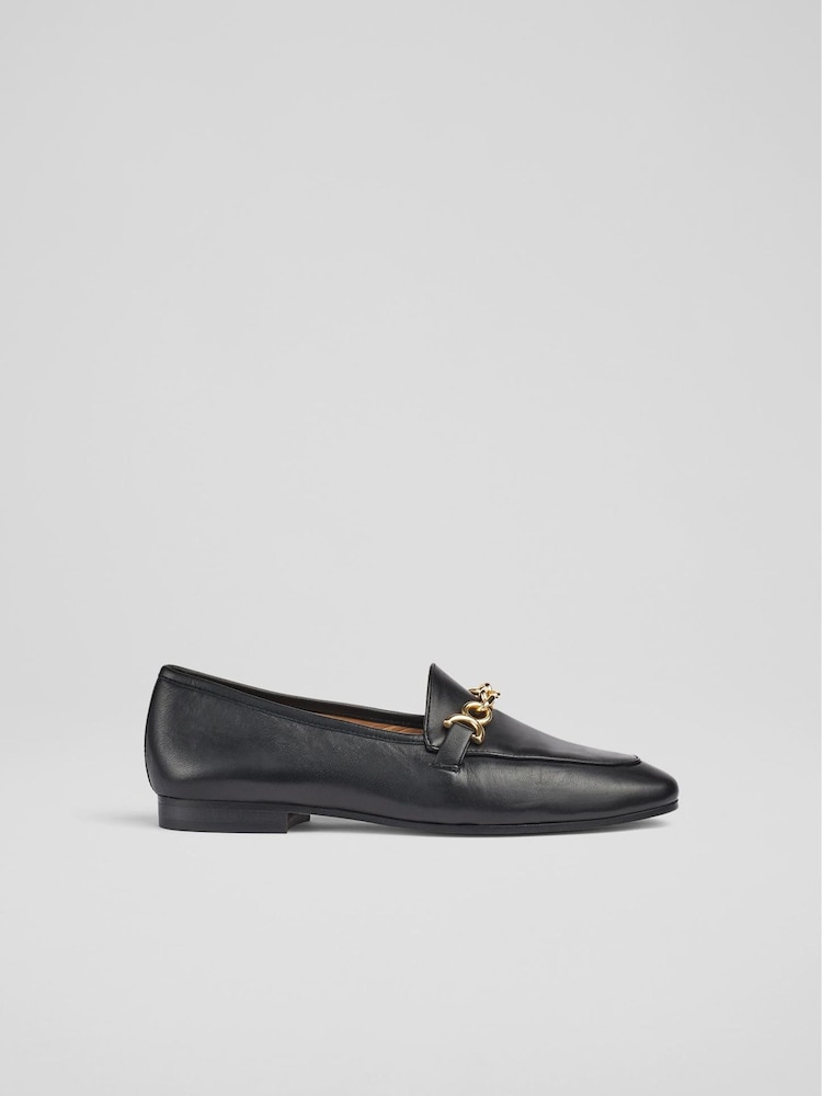 LK Bennett Black Leather Adalynn Snaffle Loafers - Image 1 of 4