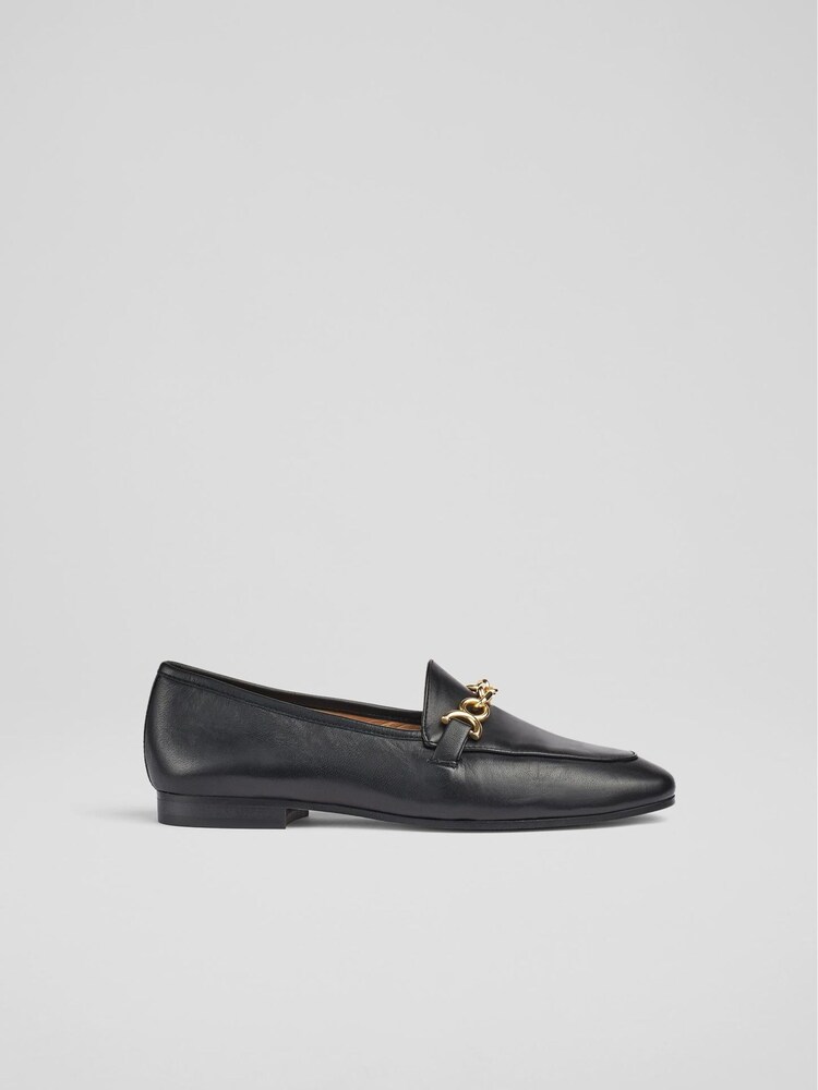 LK Bennett Black Leather Adalynn Snaffle Loafers - Image 1 of 4 LK Bennett Black Leather Adalynn Snaffle Loafers - Image 1 of 4