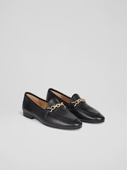 LK Bennett Black Leather Adalynn Snaffle Loafers - Image 2 of 4