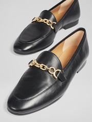 LK Bennett Black Leather Adalynn Snaffle Loafers - Image 3 of 4
