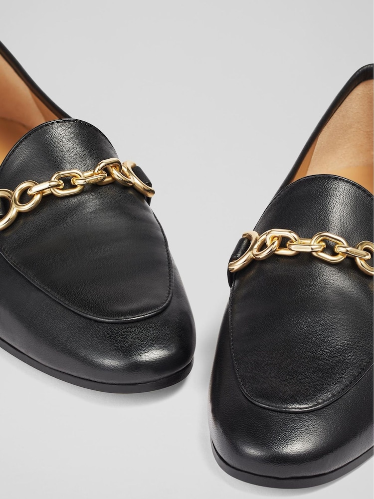 LK Bennett Black Leather Adalynn Snaffle Loafers - Image 4 of 4
