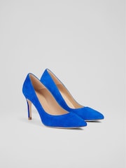 LK Bennett Floret Suede Pointed Toe Courts - Image 2 of 4