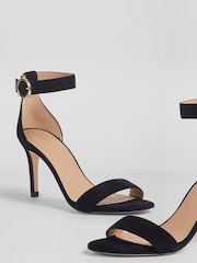 LK Bennett Black Suede Ivy Single Strap Sandals - Image 4 of 4