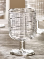 Set of 4 Clear Bronx Linear Wine Glasses - Image 2 of 6
