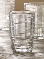 Set of 4 Clear Bronx Linear Tumbler Glasses - Image 2 of 4