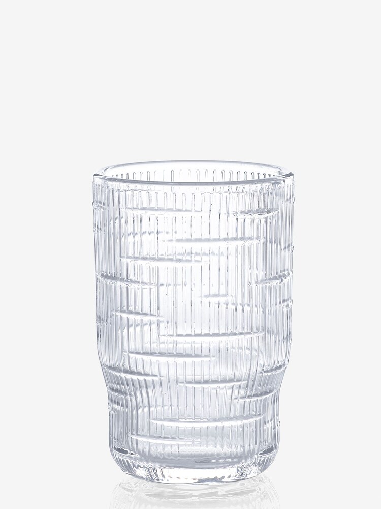 Set of 4 Clear Bronx Linear Tumbler Glasses - Image 4 of 4