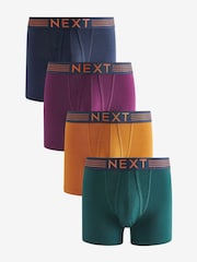 Bamboo Rich Colour Stripe Waistband 4 pack Signature A-Front Boxers - Image 1 of 5