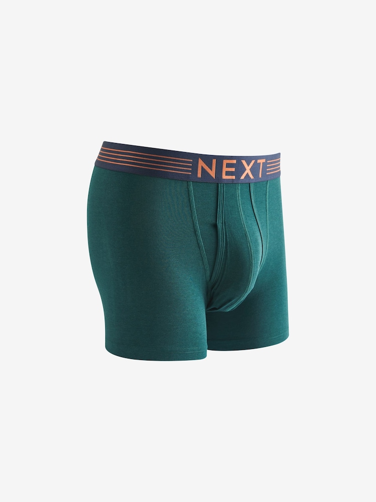 Bamboo Rich Colour Stripe Waistband 4 pack Signature A-Front Boxers - Image 2 of 5