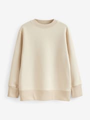 Neutrale Farbe - Essentials Lang geschnittenes Sweatshirt aus Baumwolle in Relaxed Fit - Bild 5 von 6