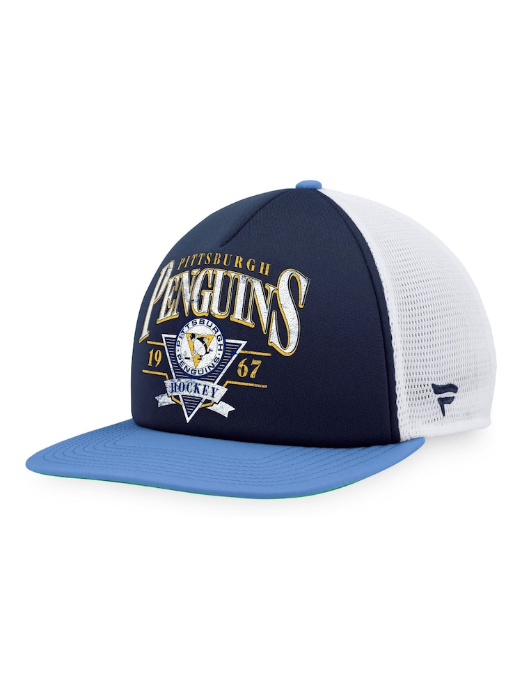 Pittsburgh Penguins Fanatics Branded True Classic Foam Front Trucker Blue Hat Unisex - Image 1 of 4