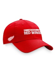 Fanatics Detroit Red 100% Cotton Wings Branded Authentic Pro Game And Train Grey Unstructured Adjustable Blue Cap - Image 1 of 4