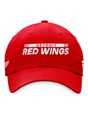 Fanatics Detroit Red 100% Cotton Wings Branded Authentic Pro Game And Train Grey Unstructured Adjustable Blue Cap - Image 3 of 4