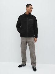 Black Borg Fleece Zip Through Jacket - Image 2 of 7