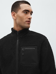 Black Borg Fleece Zip Through Jacket - Image 5 of 7