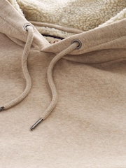 Neutral Borg Fleece Lined Hoodie - Image 1 of 7