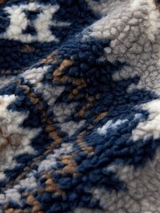 Grey/Navy Borg Fleece Funnel Quarter Zip Neck - Image 8 of 8