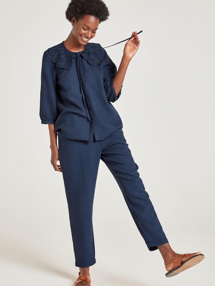 Thought Blue Gale Organic Cotton Barrel Leg Trousers - Image 1 of 1